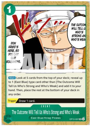The Outcome Will Tell Us Who's Strong and Who's Weak (OP15-037)